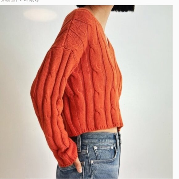 Madewell Cable Knit Cropped Sweater Size S NWOT - Picture 4 of 8